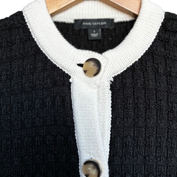 Ann Taylor | Geo Stitch Women's Sweater Jacket - Picture 5 of 11